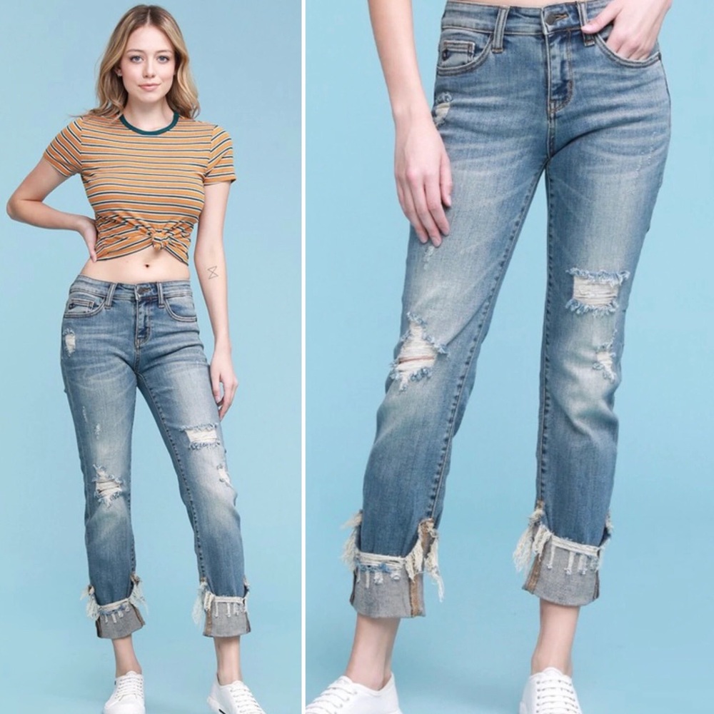 Judy Blue Destroyed Cuff Jean Size 25